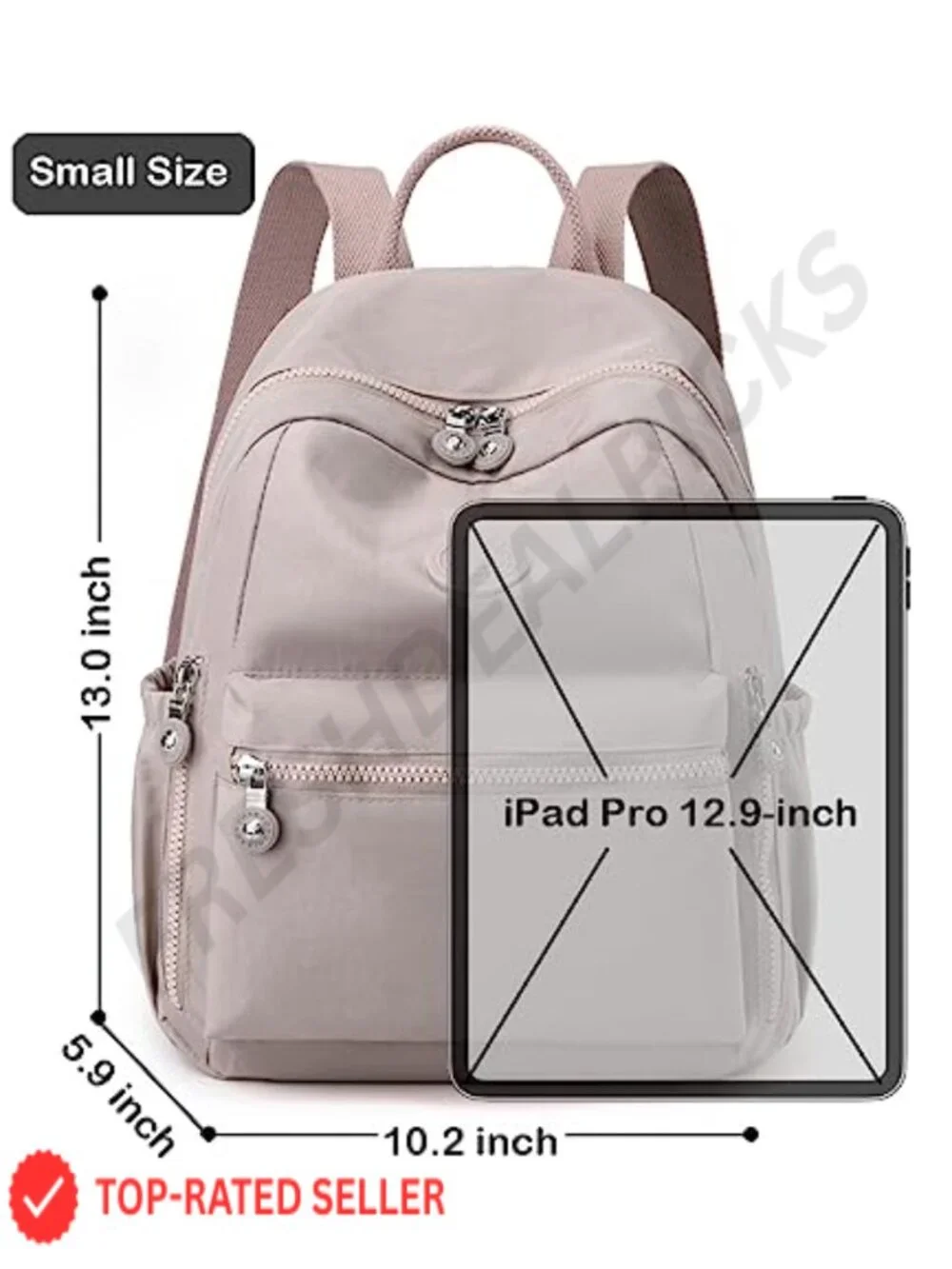 Mini Women's Nylon Backpack Purse Casual Daypack with 10 Pockets Fits iPad